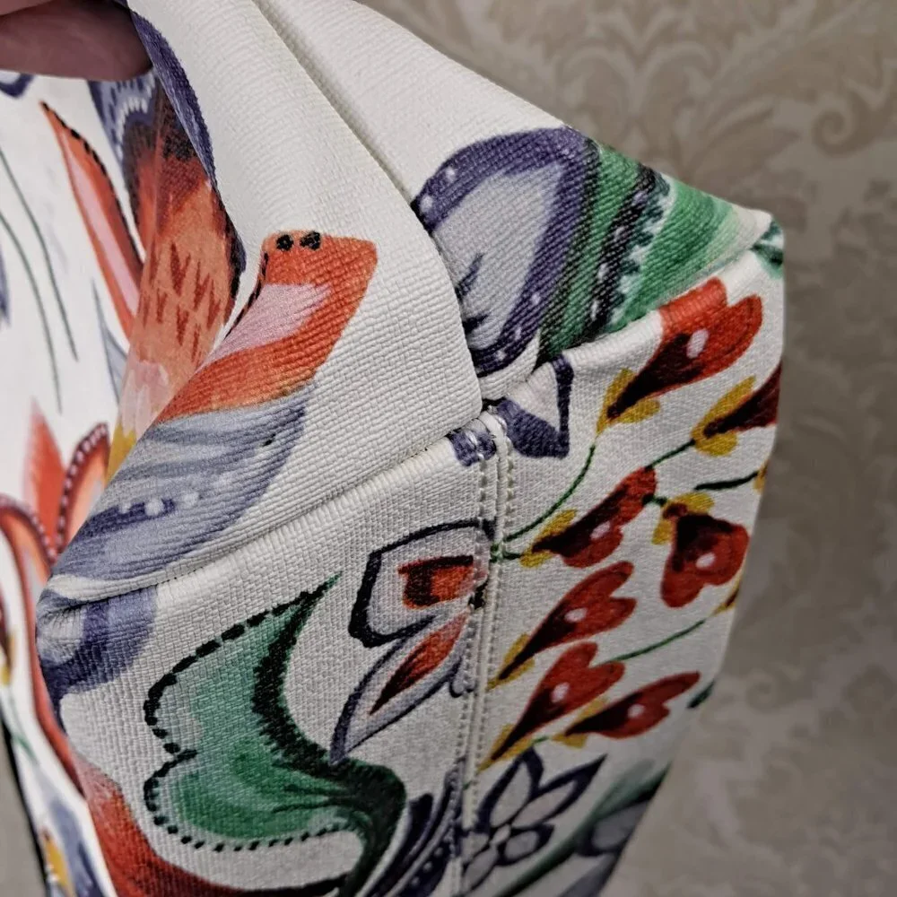 Desigual Floral Pattern Crossbody Pouch Wristlet Zip Top White Orange Grn NWOT